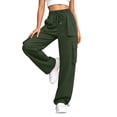 thumbnail image 6 of Costeam Womens Lightweight Quick Dry Cargo Jogger Pants Solid Color Multiple Functional Pockets Adjustable Drawstring Elastic High Waist Tapered Ankle Casual Athletic Long Trousers, 6 of 8