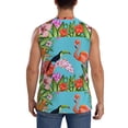 thumbnail image 4 of Easygdp Tropical Jungle Flamingo Men's Breathable Tank Tops Sleeveless Sporty T Shirts for Basketball, Mountaineering, Bodybuilding -XX-Large, 4 of 8