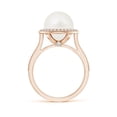 thumbnail image 2 of ANGARA Freshwater Cultured Pearl Halo Ring with Milgrain in 14K Rose Gold for Women | June Birthstone, Birthday, Anniversary, Jewelry Gift for Women | Pearl Ring, 2 of 5