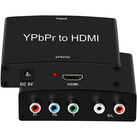 Adaptateur Composant vers HDMI, YPbPr vers HDMI Coverter + R/L, Composant NEWCARE 5RCA Adaptateur Convertisseur RVB vers HDMI, Prend en Charge