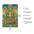 thumbnail image 2 of Chenrezig (Four Armed Avalokiteshvara) Deity - Vintage Tibetan Thangka Buddhist Painting c.1800s - 8 x 12 inch Vintage Metal Tin Sign, 2 of 4