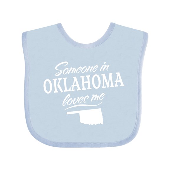 Inktastic Someone in Oklahoma Loves Me Boys or Girls Baby Bib