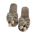 thumbnail image 5 of uublik Womans Fuzzy Slippers Memory Foam Open-Toe Slippers Soft Fleece Indoor Shoes Indoor/Outdoor Slippers, Khaki, 5 of 7