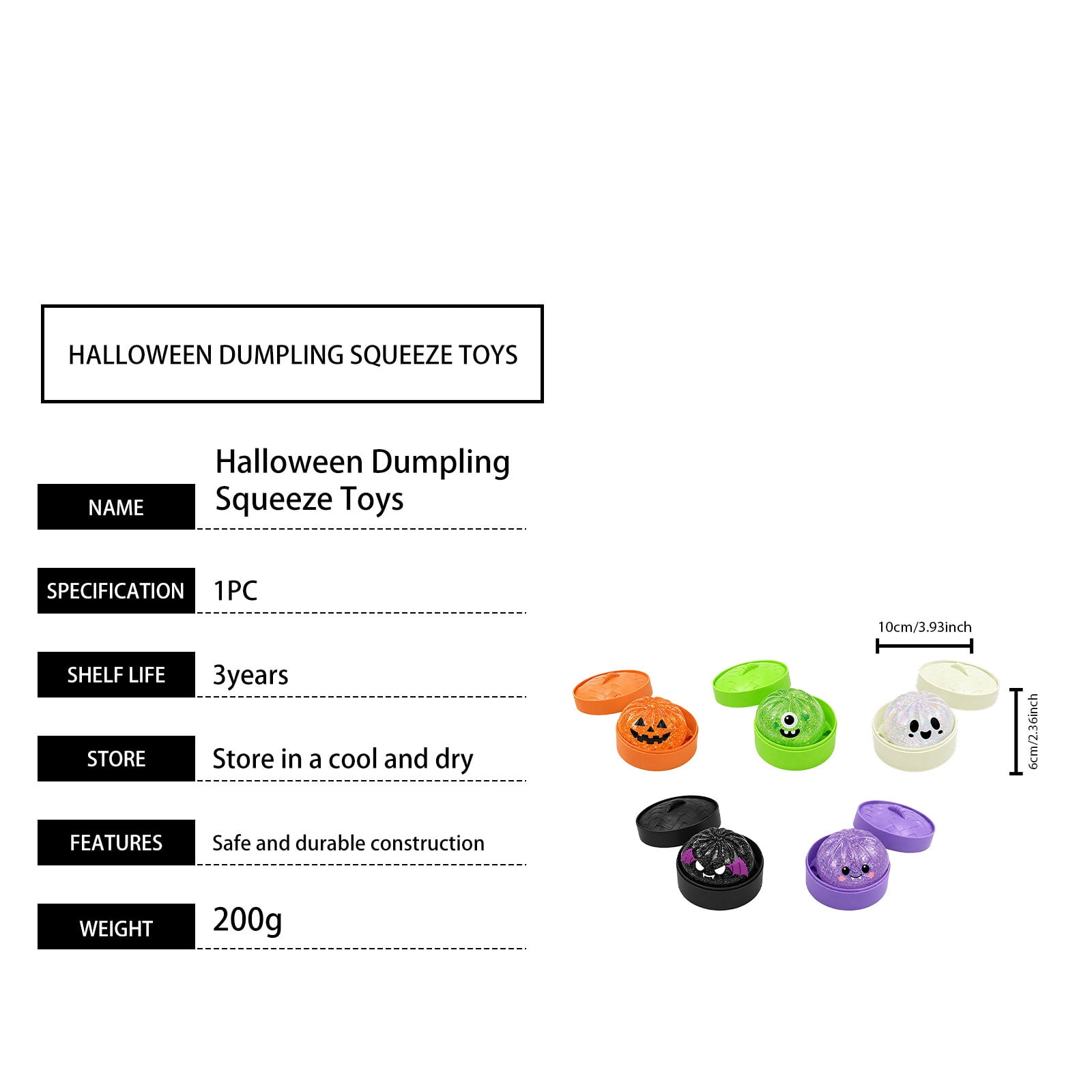 2026 Halloween Blind Box Ghost Dumpling Squishy, Glitter Ghost Dumpling, Gothic Tabletop Accent Decorative Fidget Toy, Ghost Dumpling Stress Squeeze Balls Collectible Figurine