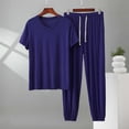 thumbnail image 6 of FNFYFH Mens Big and Tall Pajamas Sets 2 Piece Short Sleeve Lounge Set Loose Pants Pj Sets Soft Sleepwear Loungewear, 6 of 6