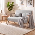 thumbnail image 2 of Costway Loveseat for Small Spaces - Soft Chenille Armchair with Throw Pillows, Gray, 2 of 10