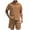 Khaki, variant on UVEASISHA 2 Piece Short Sets for Men Business Casual Button Down Shirt and Shorts Set Summer Vacation Outfits 2026 Fashion Gift Black L