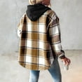 thumbnail image 4 of Gytharion Women's Sherpa Fleece Lined Jackets Fashion Casual Plaid Printed Button Down Hooded Coat Winter Soft Comfy Long Sleeve Warm Fuzzy Outerwear with Pockets, 4 of 6