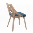 thumbnail image 2 of American Country White Washed Wood & Blue Fabric Dining Chairs - 2-Pack with Cushioned Seats, 2 of 5