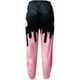 thumbnail image 5 of Pantalones rectos largos con cintura elástica y bolsillo con estampado informal a la moda para mujer Pompotops ulkah938265, 5 of 5