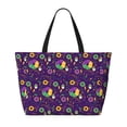 thumbnail image 2 of Honeii Mardi Gras and Donuts for Tote Bag with Adjustable Strap,Beach Bag, Waterproof Sandproof Beach Tote Bag, Large Capacity Foldable Beach Bags, 2 of 7