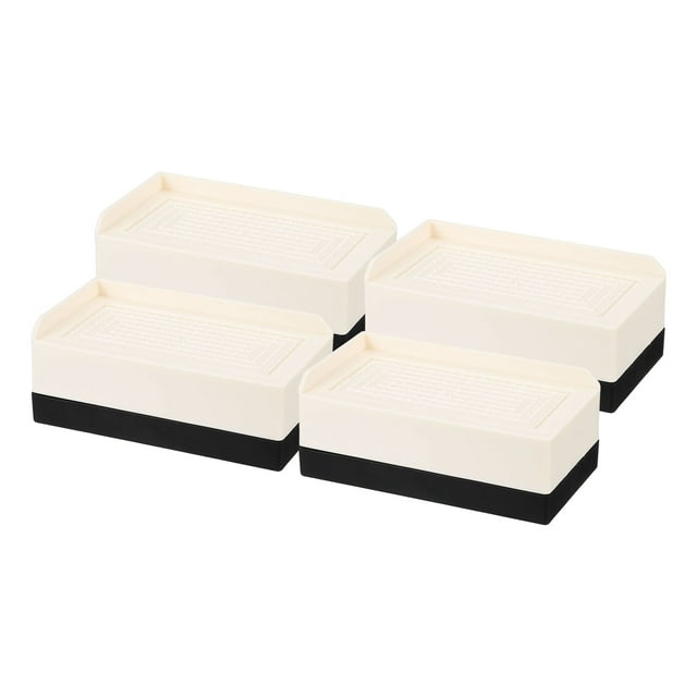 4 Pack Bed Risers, Square Heavy Duty Stackable Lift Block to 2", Beige