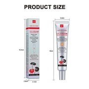 CC Cream with Centella Asiatica, Color Correcting CC Cream Lightweight Skin Perfector Tinted Moisturiser, Full Coverage Invisible Pores Face Concealer Makeup CC Cream Light with SPF 25 (Light*1 PCS)
