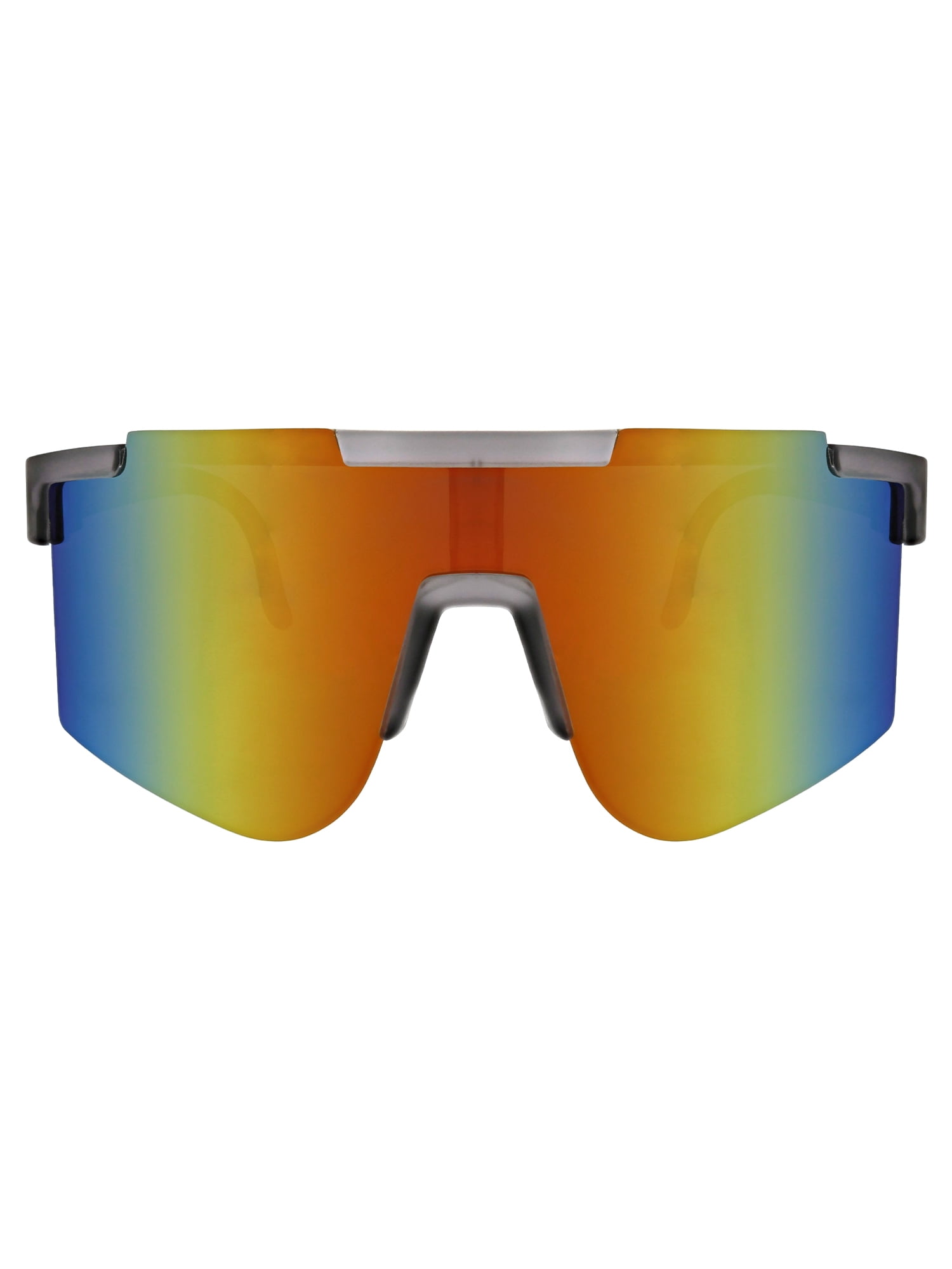 Hurley Domes - HSM1035PS_035, shield sunglass, smoke frame & red / yellow mirror polarized lens + ar coating