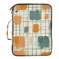 thumbnail image 2 of Haosy Accordion File Organizer Zipper Binder 500 Sheet 6-Tab Expanding File Folder Multi-Pocket 1.2 Inch 3 Ring Orange Green on Cream Squares, 2 of 7