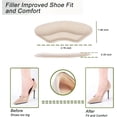 thumbnail image 4 of Heel Pad Shoe Insert - 4 Pairs of Shoe Pad Inserts for Men & Womens Shoes, Sneakers & High Heels - Reduces Heel Discomfort - Soft & Comfortable - Lasting Adhesion - Black & Apricot, 4 of 6