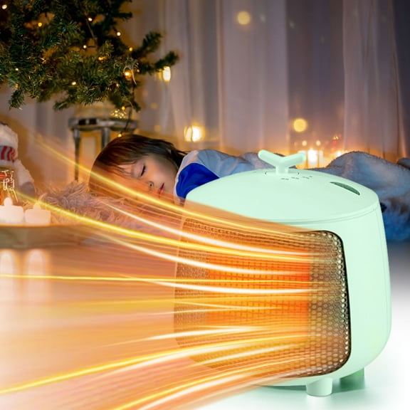 VOAVEKE Portable Electrics Space Heater, Safe and Quiet Ceramic Heater Fan, Office Lightweight Desk Mini Heater Camping Portable Tent Heater With Tip Over