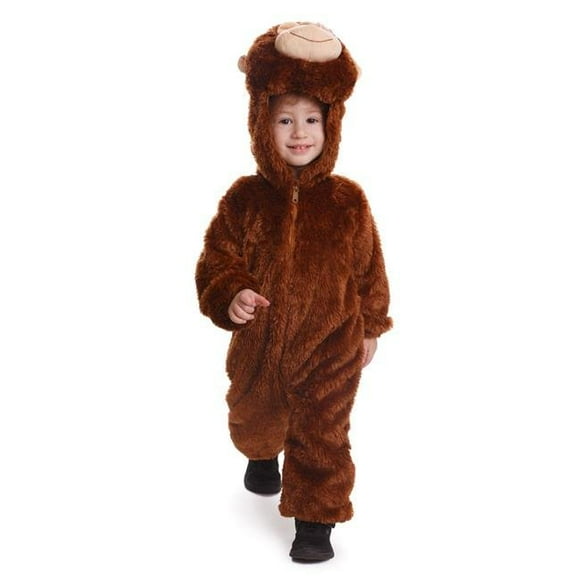 Plush Monkey Costume for 12 to 14 Years Kids, Brown - Large