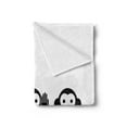thumbnail image 2 of Monkey Soft Flannel Fleece Blanket, See No Evil Hear No Evil Speak No Evil Animal Graphic Simple Illustration, Cozy Plush for Indoor and Outdoor Use, 50" x 60", Charcoal Grey White, by Ambesonne, 2 of 5