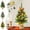 B, variant on XMMSWDLA 17 Inch LED Tabletop Christmas Tree Lifelike Feel Warm Lights with Red Berries Pine Cone Star Artificial Xmas Spruce Tree Christmas Decorations Indoor Home Party