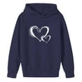 thumbnail image 2 of Eltusu Boys Valentines Hoodies, Heart Graphic Long Sleeve Casual Loose Fit Pullover Sweatshirts Navy Size 11-12 T, 2 of 3