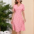 thumbnail image 2 of Robes d'Été pour Femmes Plage Aguichant Imprimé Manches Courtes Col en V Boho Mini Robes Décontractées d'Été pour Femmes, 2 of 7