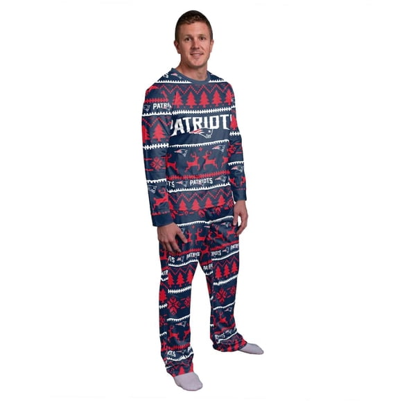 Ensemble de Pyjama Laid avec Mot-Symbole pour Hommes New England Patriots NFL