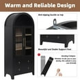 thumbnail image 2 of LUMAMIN Arched Pantry Cabinet, 71" Farmhouse Kitchen Pantry Storage Cabinet with 2 Hidden Drawer, Door Shelves, Adjustable Shelves & Glass Door, Black, 2 of 10