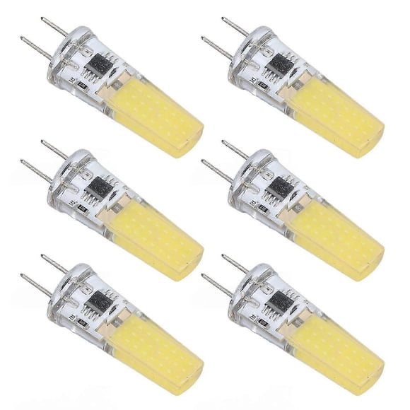 6Pcs G8 LED Bulb 5W Dimmable 2508 COB Energy Saving Easy Installation 360 Degrees 50000 Hours Stable 5W Bulbs 100?120V Cold White
