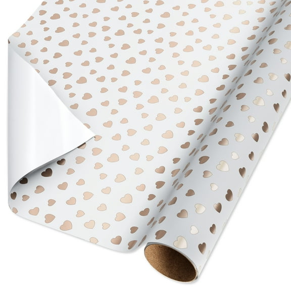 American Greetings 30 in. Wedding or Engagement Foil Wrapping Paper, Hearts (1-Roll, 15 Sq. ft.)