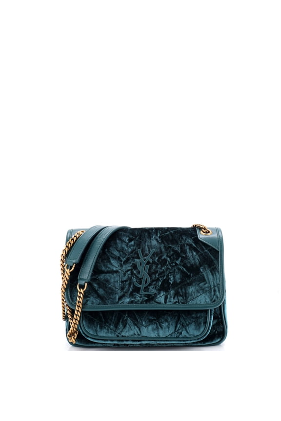 Pre-Owned Niki Chain Flap Bag Matelasse Chevron Velvet Baby By Rebag