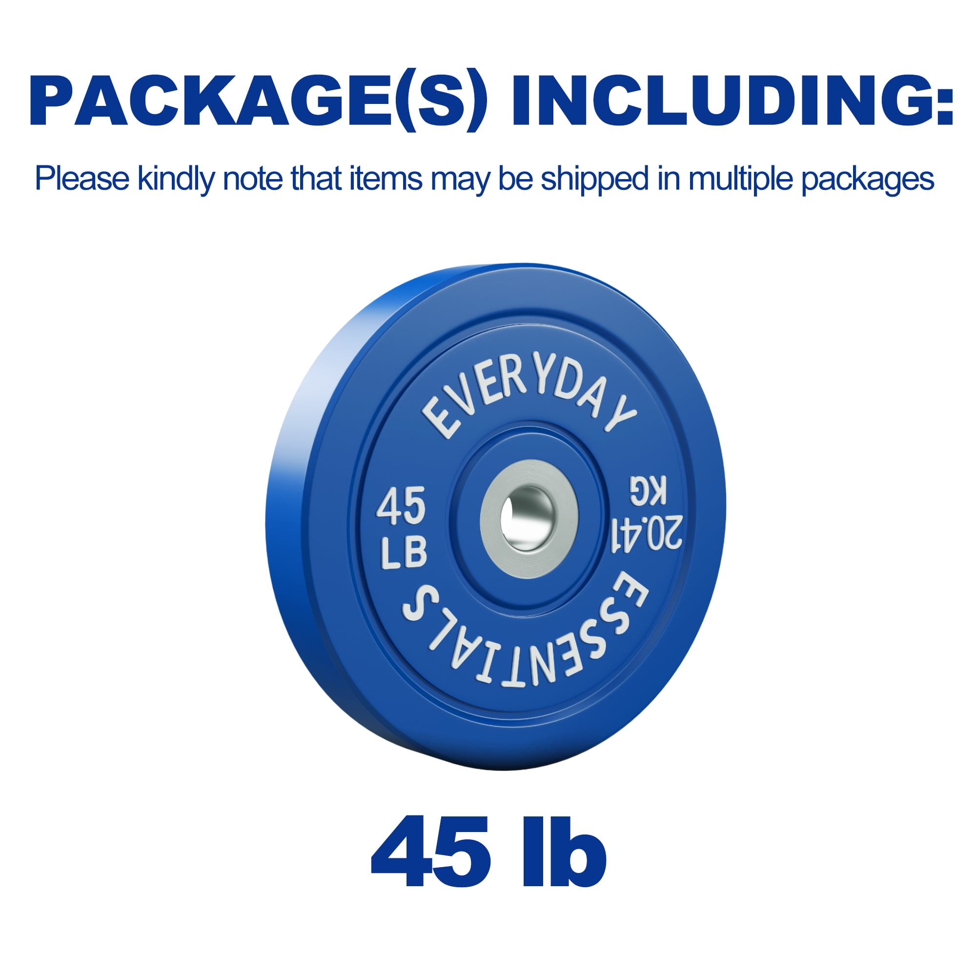 BalanceFrom Olympic Bumper Plate Weight Plate with Steel Hub, Color Coded, 45 lbs Single