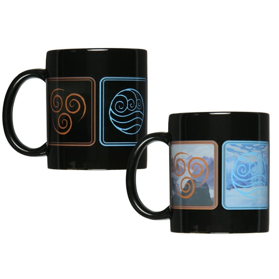 Avatar The Last Airbender Nation Emblems Heat Reactive Color Changing Tea Coffee Mug Cup