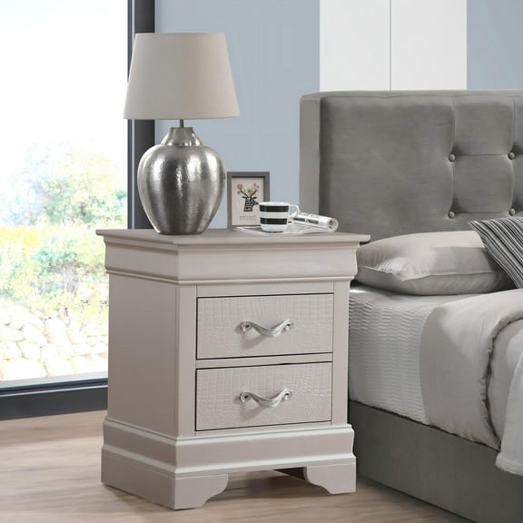 Elegant Silver Champagne Nightstand