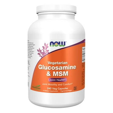 NOW Supplements, Glucosamine & MSM (GreenGrown® Glucosamine), Vegetarian, 240 Veg Capsules