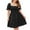 Black, variant on fatyb Plus Size Dresses for Women Square Neck Smocked Mini Dresses Puff Short Sleeve Flowy A-Line Dress