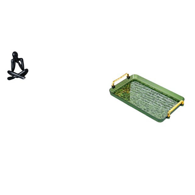 Figura de escritorio, escultura abstracta, bandeja para servir rectangular con asa, adorno decorativo minimalista, material PP resistente, ideal como