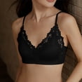 thumbnail image 6 of Bxsruta Wirefree Lace Bralette for Women Comfort Lightly Padded Wireless Bra Seamless Thin Straps V Neck, 6 of 8