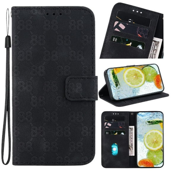 Phone Case for Xiaomi 13T/13T Pro Kickstand Double 8 Embossed Wallet Cover PU Leather Card Holder