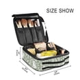 thumbnail image 3 of FORMRS Travel Makeup Bag Large Capacity Train Case Cosmetic Organizer with Adjustable Dividers, Green Floral Cat Pattern, 3 of 8
