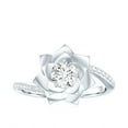 thumbnail image 4 of Rosec Jewels Certified 5mm Lab Grown Diamond Lotus Flower Engagement Ring - EF-VS Quality, 14K White Gold, US 5.00, 4 of 8