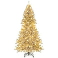 thumbnail image 1 of Gymax 7 FT Snow-flocked Artificial Christmas Tree w/65 Sphere Lights 350 LED Lights, 1 of 10