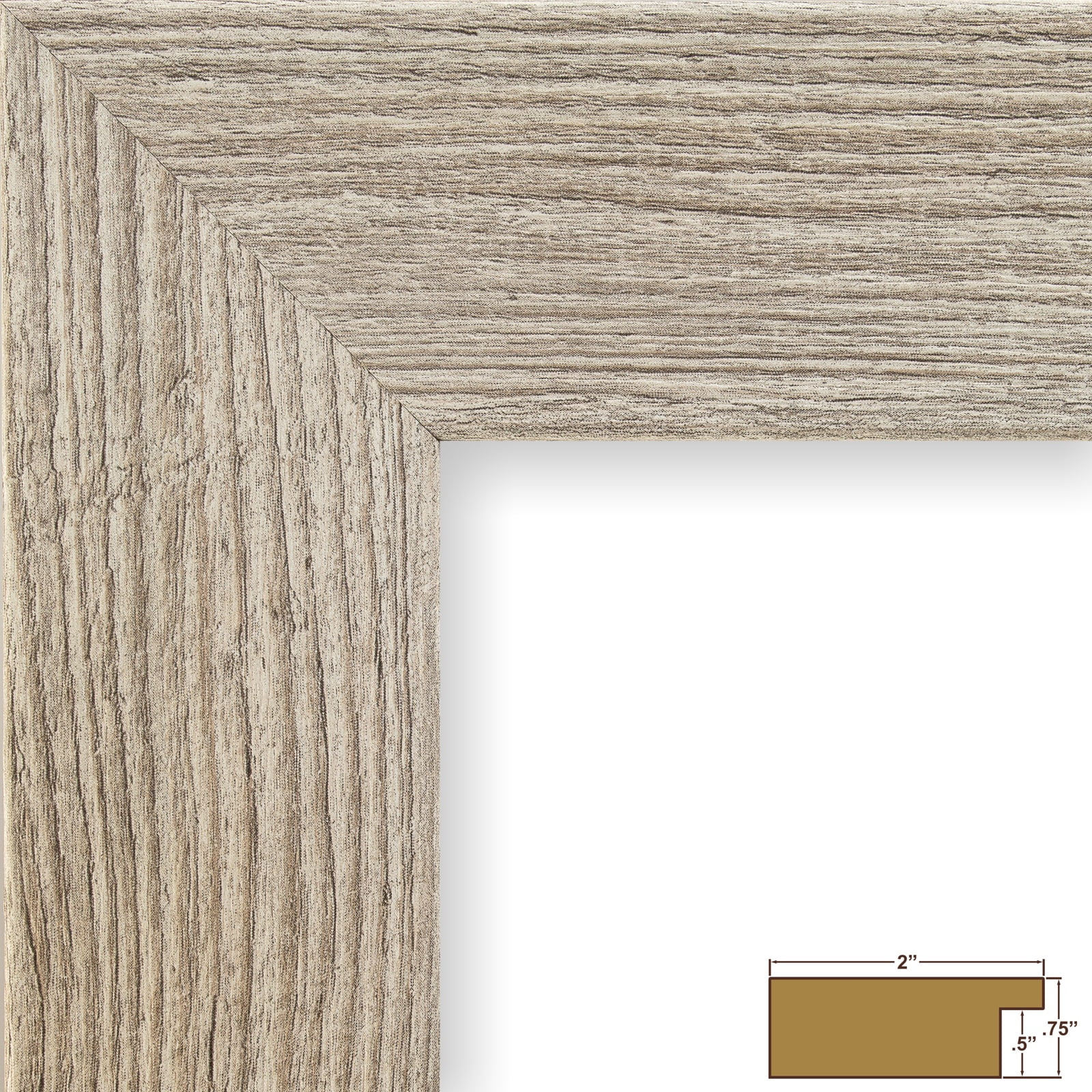 Craig Frames Bauhaus 200, 18x24 inch Picture Frame, Rustic Restoration White