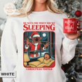 thumbnail image 3 of He Sees You When You're Sleeping Sweatshirt, Merry Upside Down Crewneck, Retro 80s Monster Jumper - Sizes S-5XL ,MinimalTee, 3 of 6