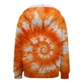thumbnail image 5 of BOBOGOJP Womens Zip up Hoodies Long Sleeve Fall Lightweight Hooded Sweatshirt Oversized Tie-dye Gradient Jacket with Pockets Orange for Size L, 5 of 5
