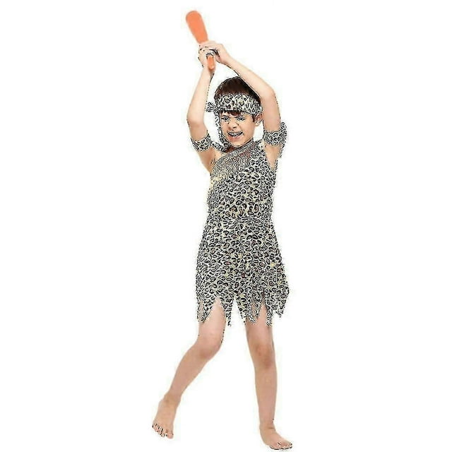 Cave Girl Costume Stone Age Primitive Cosplay For Boys Girls Purim Halloween Costumes