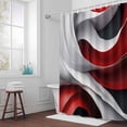 thumbnail image 5 of Red Black White Fabric Shower Curtain Gradient Art Washable Shower Curtains for Bathroom, Waterproof Bath Curtain with Hooks Home Decor 36x72in, 5 of 8