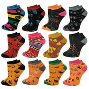 SUMONA 12 Pairs Women Low Cut Halloween Ankle Socks