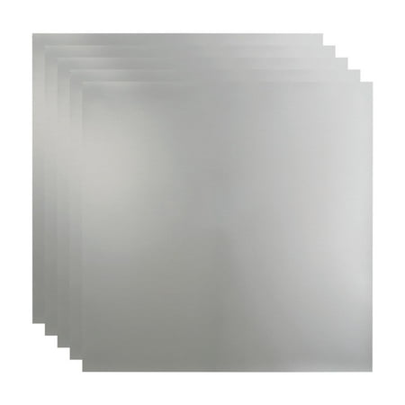 FASÄDE Flat Decorative Vinyl 2ft x 2ft Lay in Ceiling Panel in Brushed Aluminum (5 Pack)