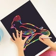thumbnail image 2 of Set de imágenes para rascar para niños, set de papel para rascar, 50 hojas grandes de papel para rascar arcoíris para dibujar y hacer manualidades con plantillas, bolígrafos de madera y pegatinas de, 2 of 5